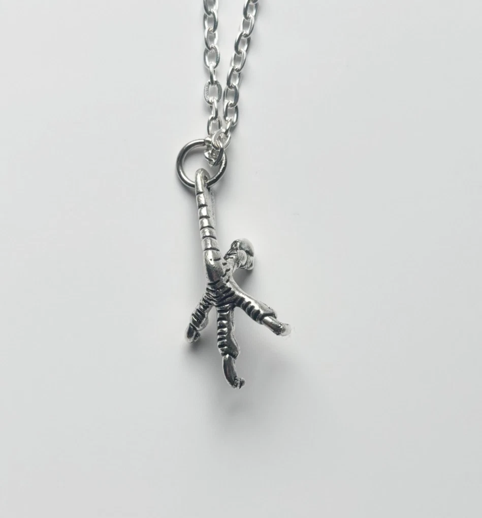 Crows Claw Foot Pendant and Silver Necklace | Cute Cuddly Emo Play