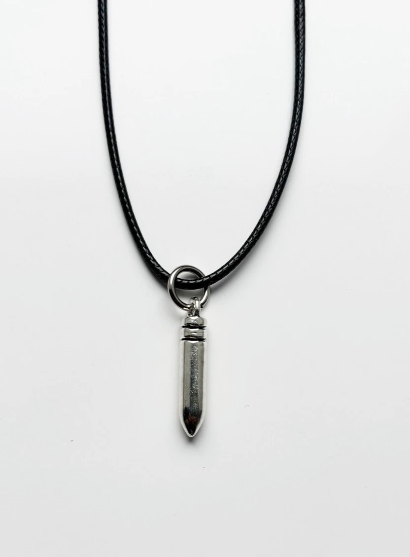 Mini Bullet Cord Rope Choker Necklace & Pendent | emo goth cool fashion Y2k