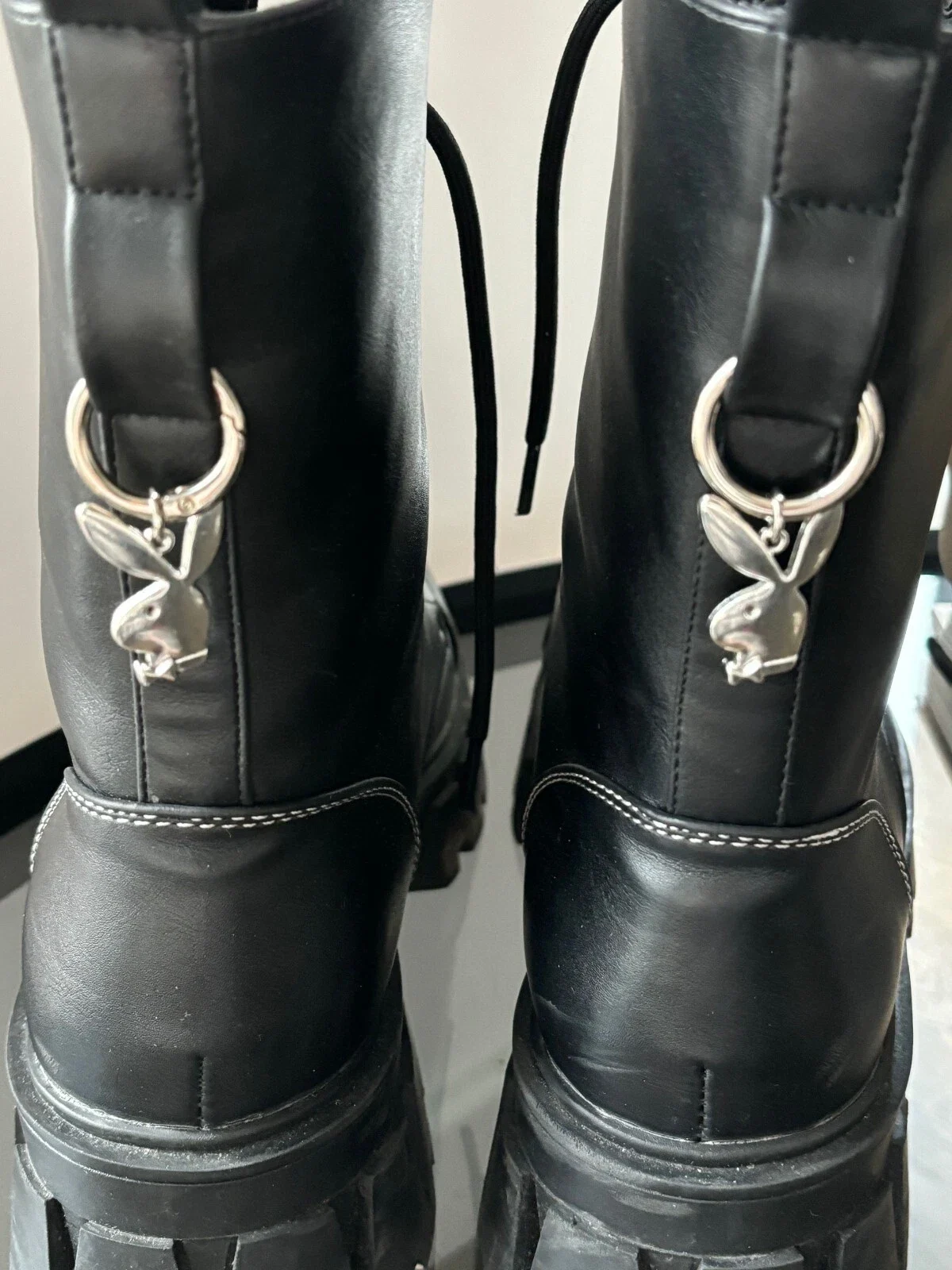 Playboy Bunny Dr Marten Boot Charms Strap Docs | Punk Gothic Emo Rocker Tattoo