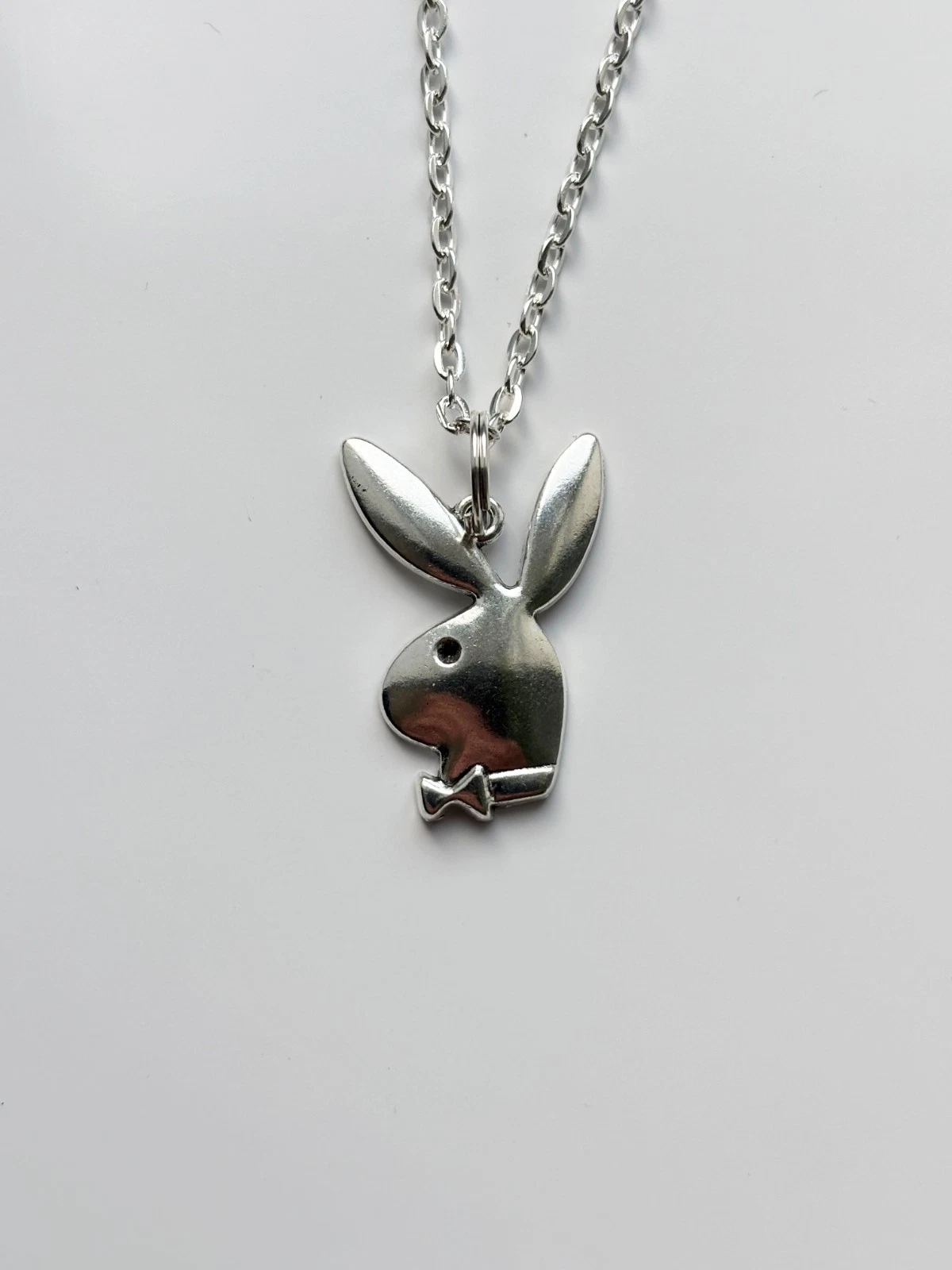 Playboy Bunny silver necklace & pendent | emo goth cool fashion rock tattoo