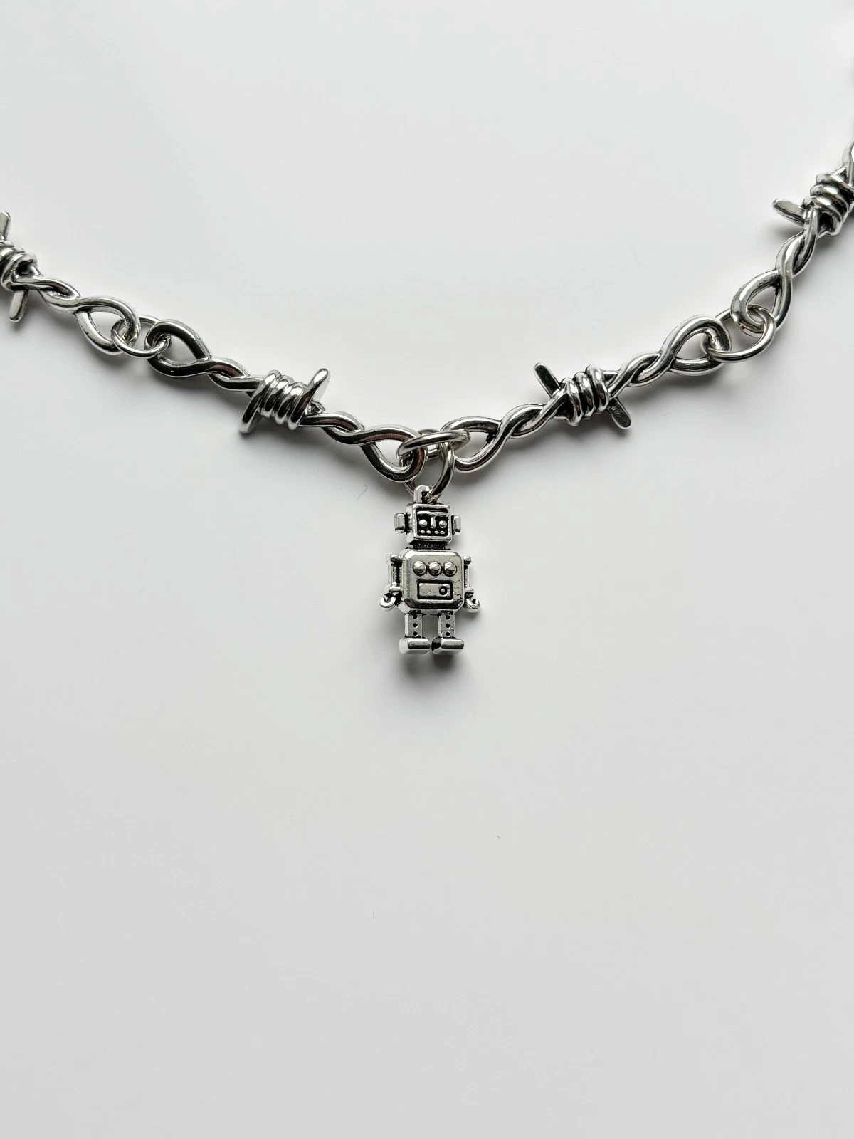 Barbed Wire Robot Necklace | Future Sci-Fi Space Cool