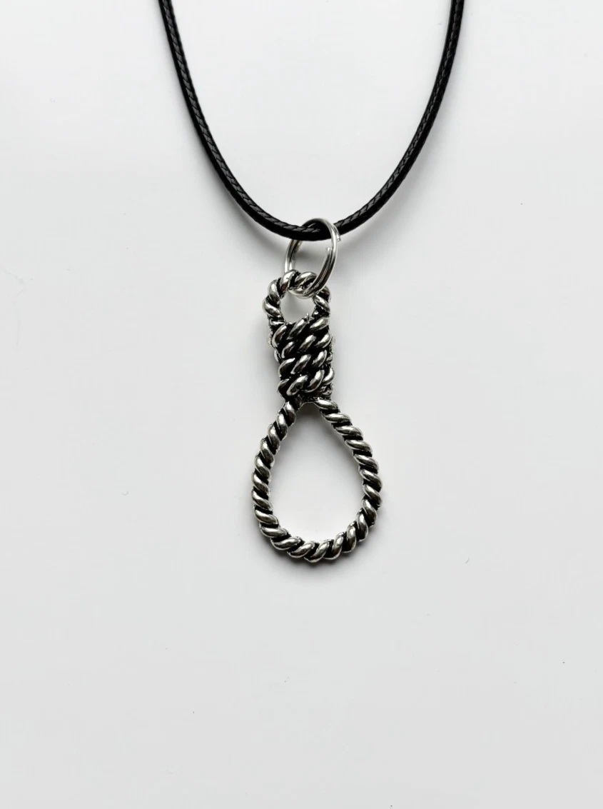 Noose Cord Rope Choker Necklace & Pendent | Alt Goth Emo Tattoo Punk Rock