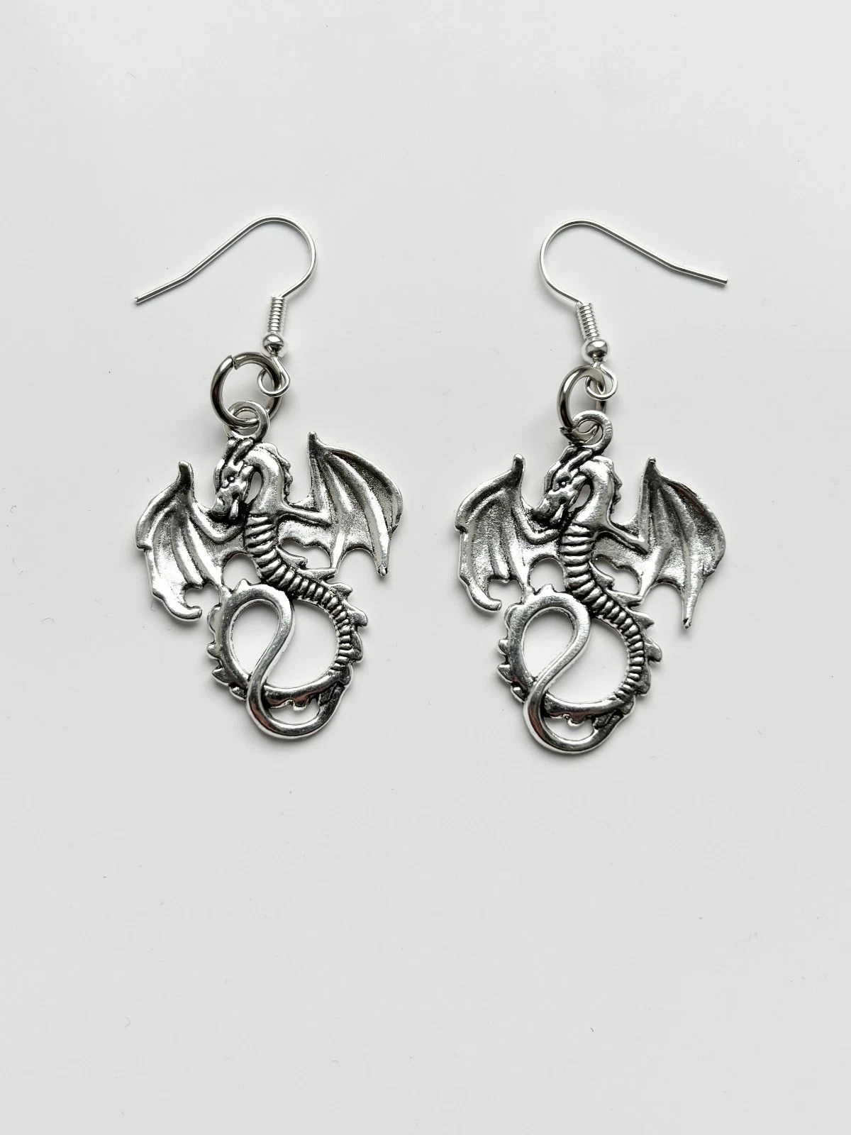 Dragon Silver Earrings | Fantasy Adventure Lotr Epic Gaming