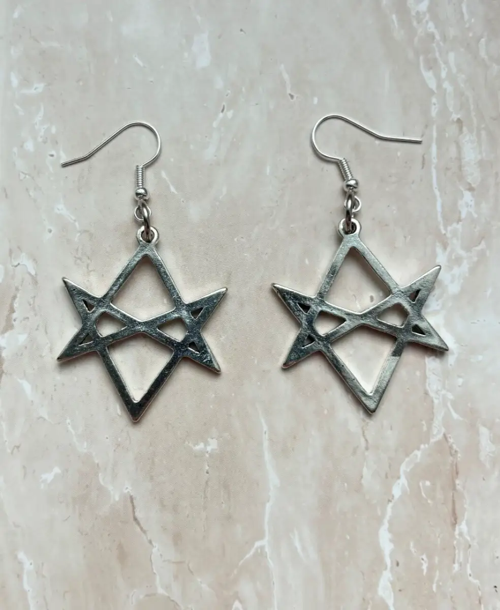 BMTH Logo Silver earrings | Hexagram Bring me the Horizon Sykes Logo Emo Gothic