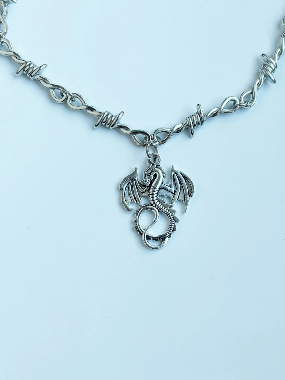 Barbed Wire Dragon Necklace | Fantasy Adventure Mystical Dungeons