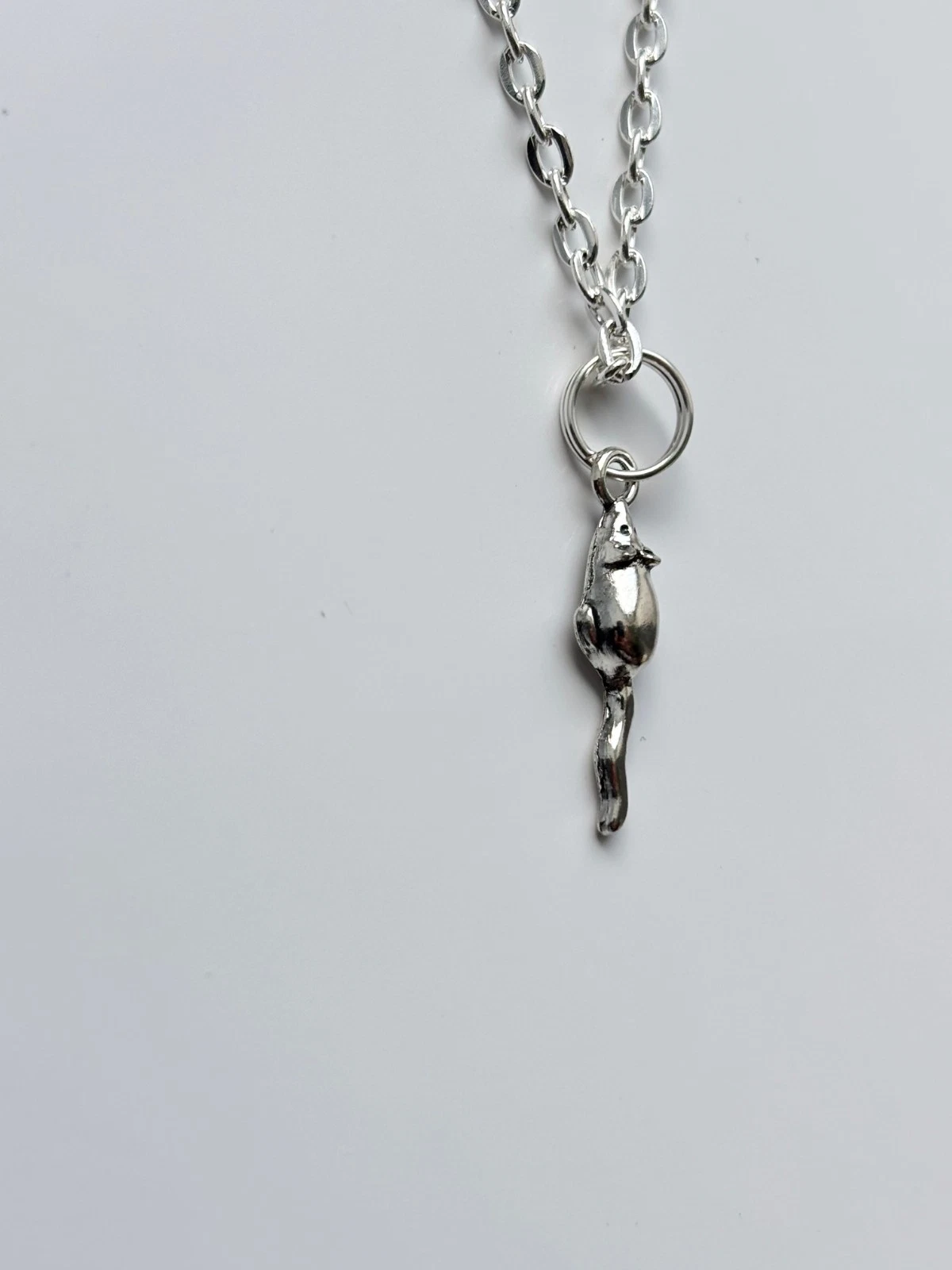 Mini Rat Silver Pendant Necklace | gothic emo retro cute funny charming