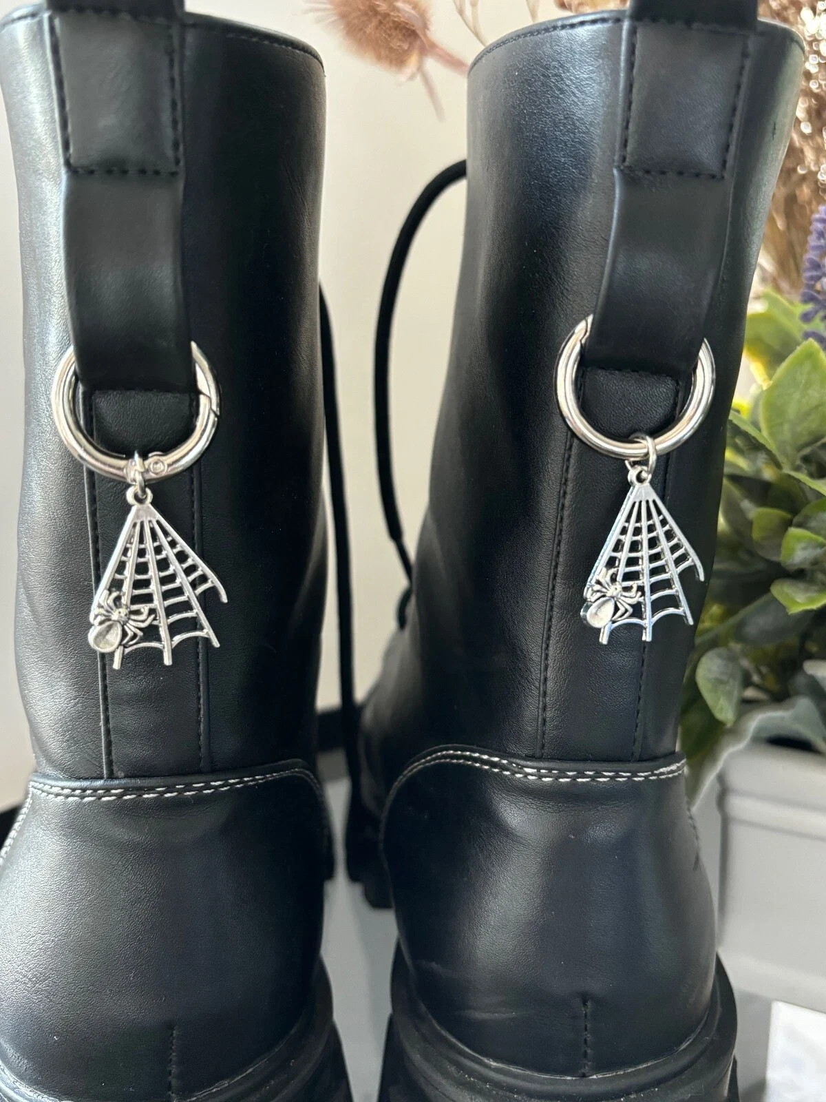 Spiderweb Dr Marten Shoe Buckle Charm Strap Docs | Punk Gothic