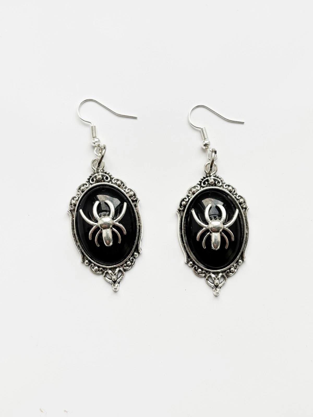 3d Baroque Spider earrings | Alt Goth Emo Tattoo Punk Rock Metal Horror
