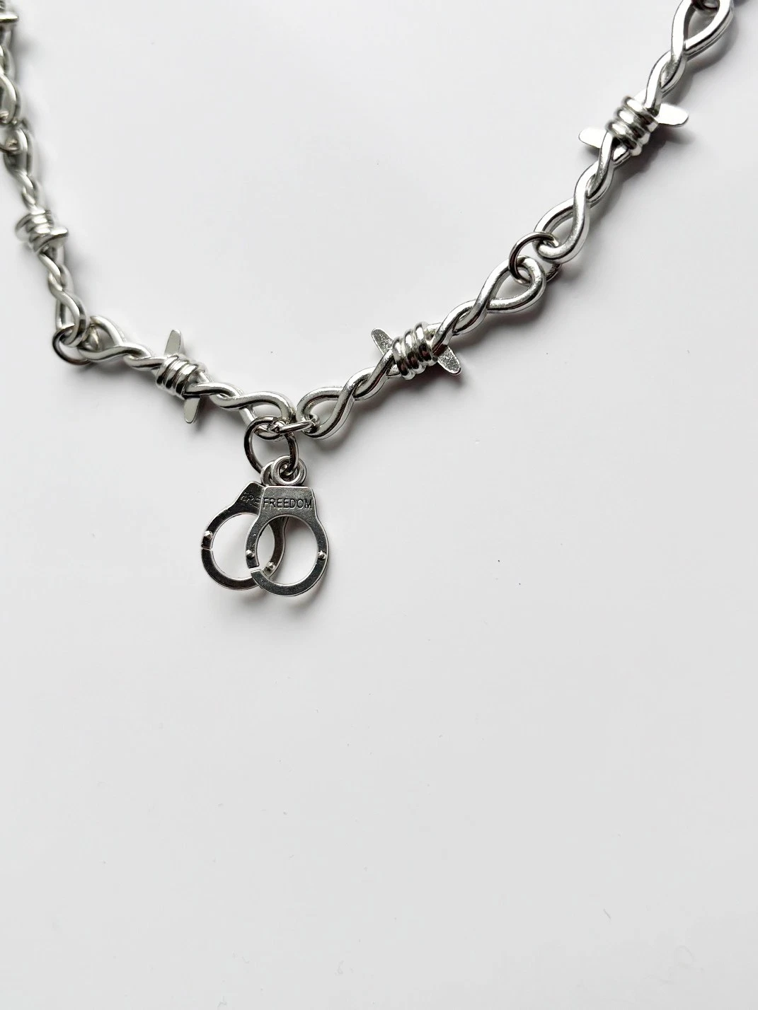 Barbed Wire Handcuff Necklace | Emo Goth Alt Tattoo Punk Rock Spooky