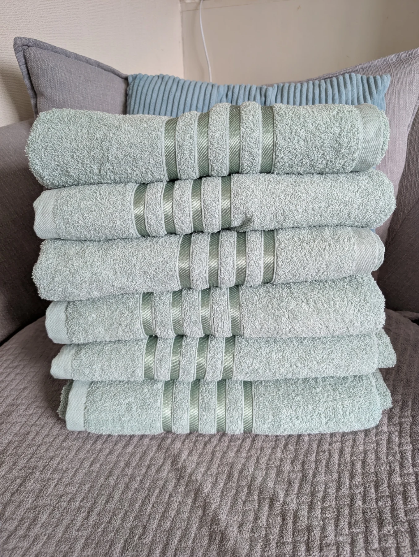6 x bath sheets - light turquoise - NEW
