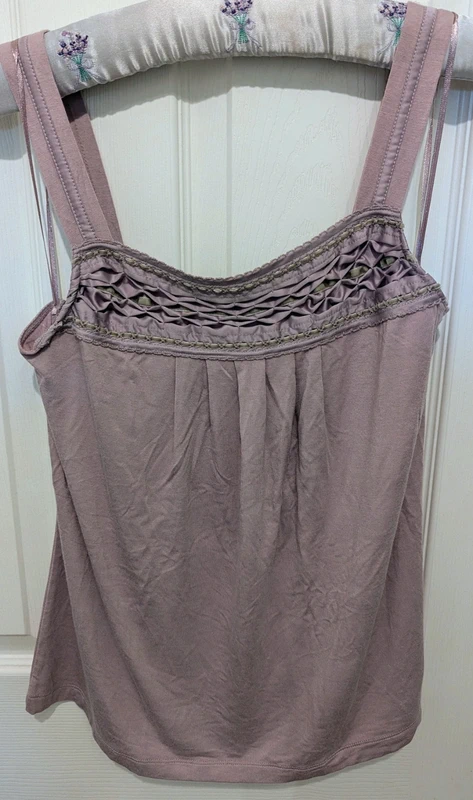Vintage Summer, Y2K, mauve/lilac smock top, by Next, size 12, VGC, Preowned.