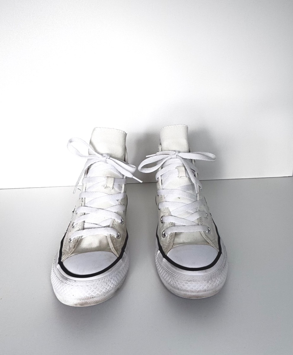 Converse - All Stars Eva Hi-Top Youth Trainers - Egret Black & White Butterfly - UK Size 4