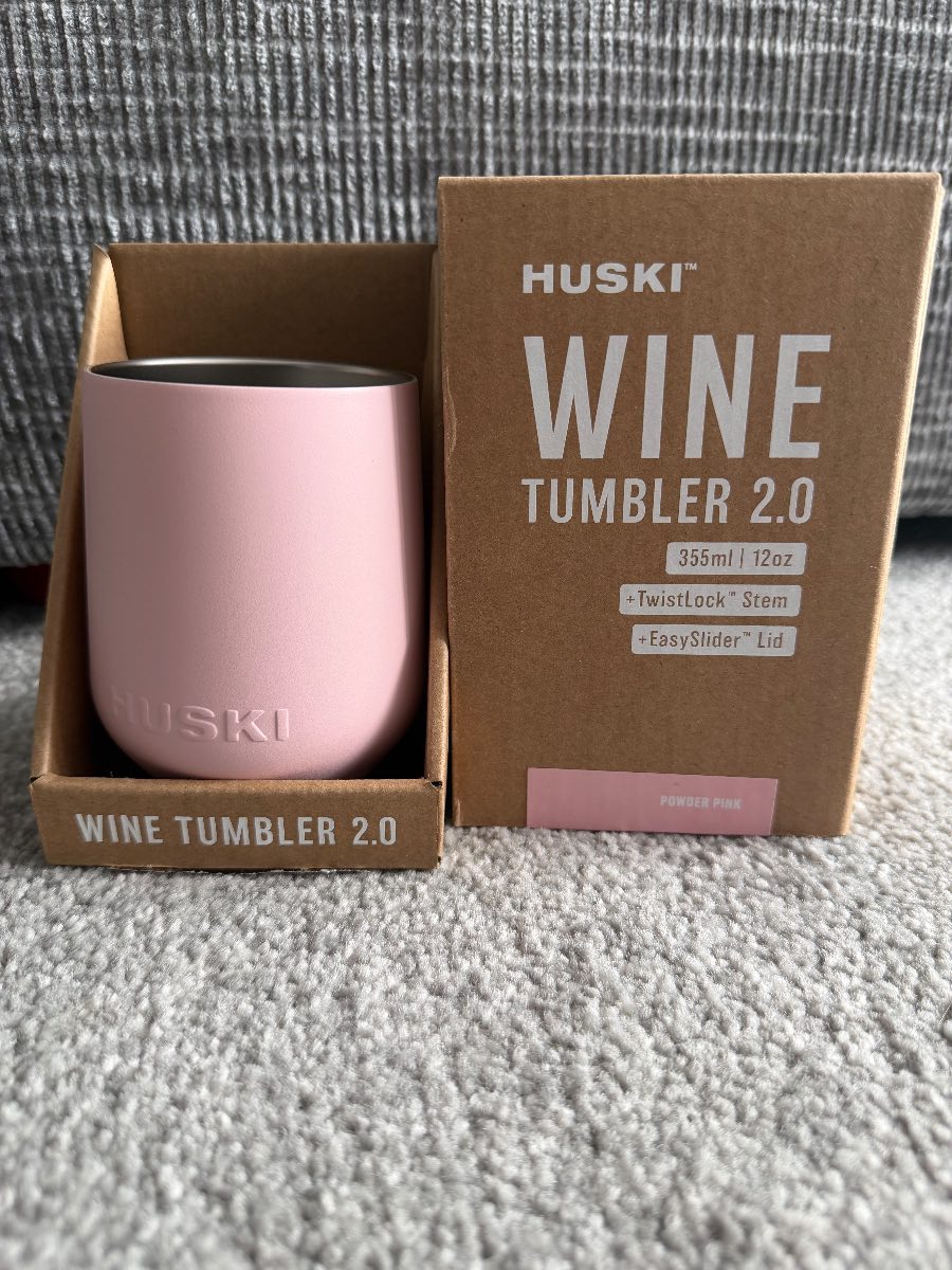 Huski powder pink wine tumbler