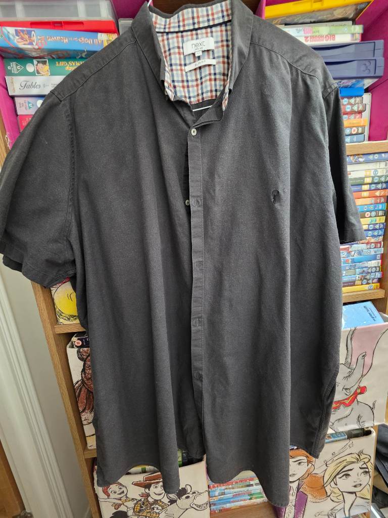 Men NEXT dark grey slim fit shirt 5xl