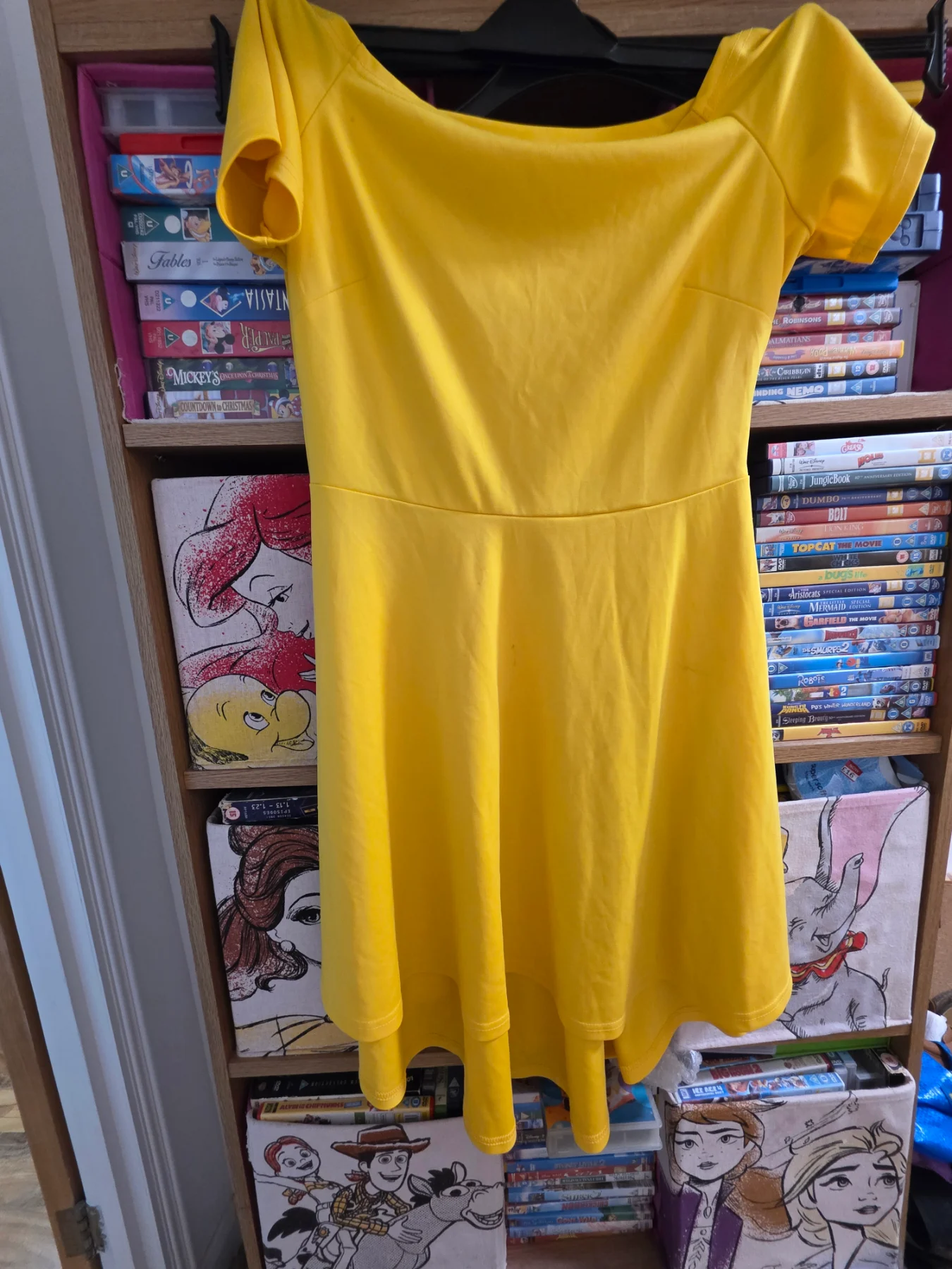 Women yellow high low hem dress (label L more like a size 12/14)