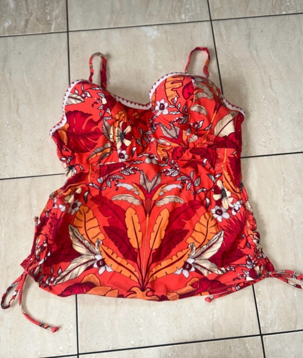 Figleaves Frida Underwired Bandeau Tankini Top size 40DD £42