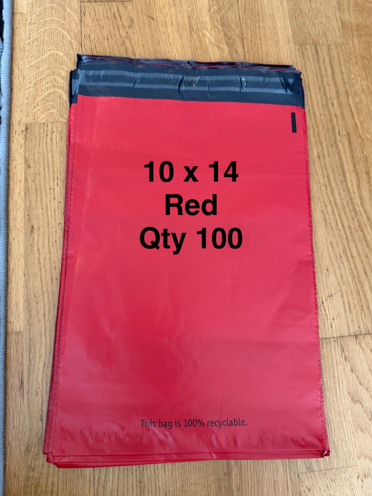 100x (10x14) Red Mailing Bags Posting Bags, Vinted Bags, Selfseal Mailing Bags