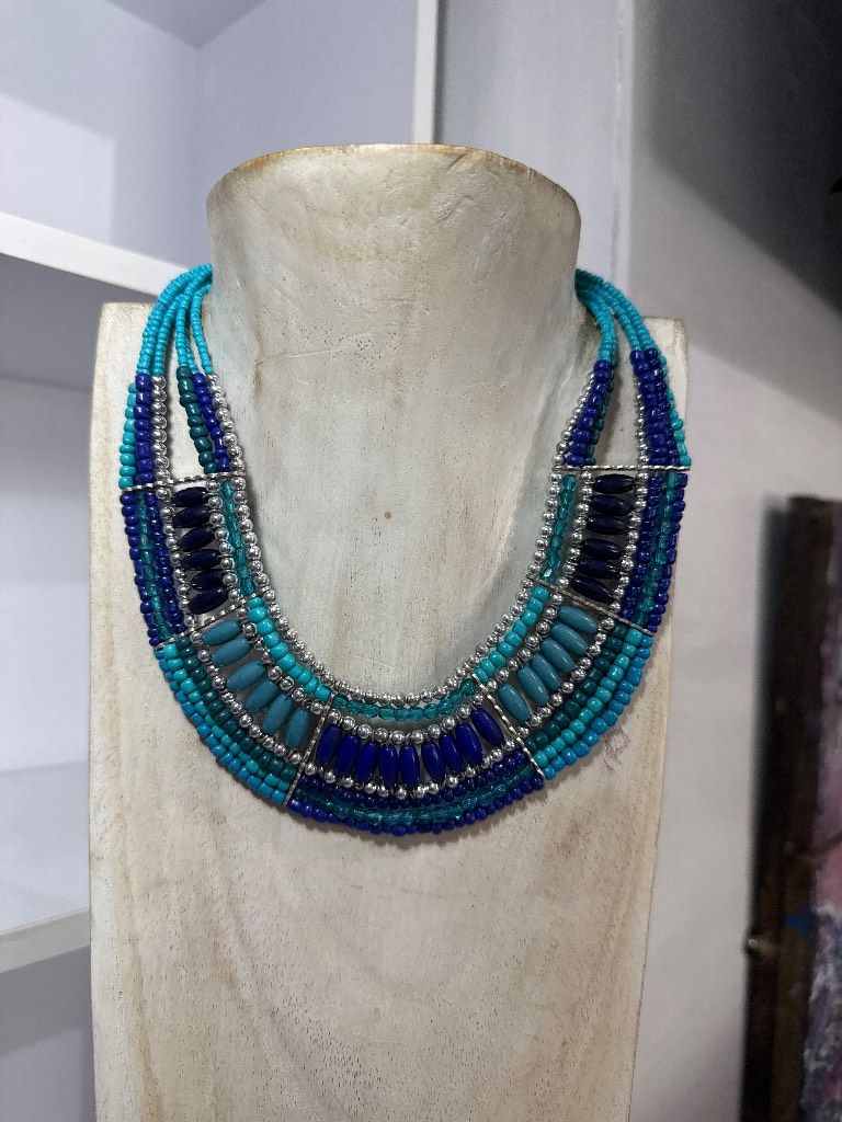 Lovely multi strand beaded collar necklace