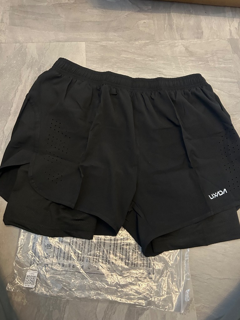 Lixada Men's Running Shorts, 2 in 1 Quick Dry
