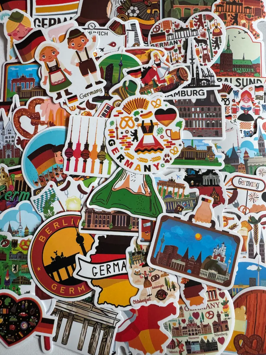 50 Germany Travel Stickers German Landmarks Berlin Munich Oktoberfest (B13)
