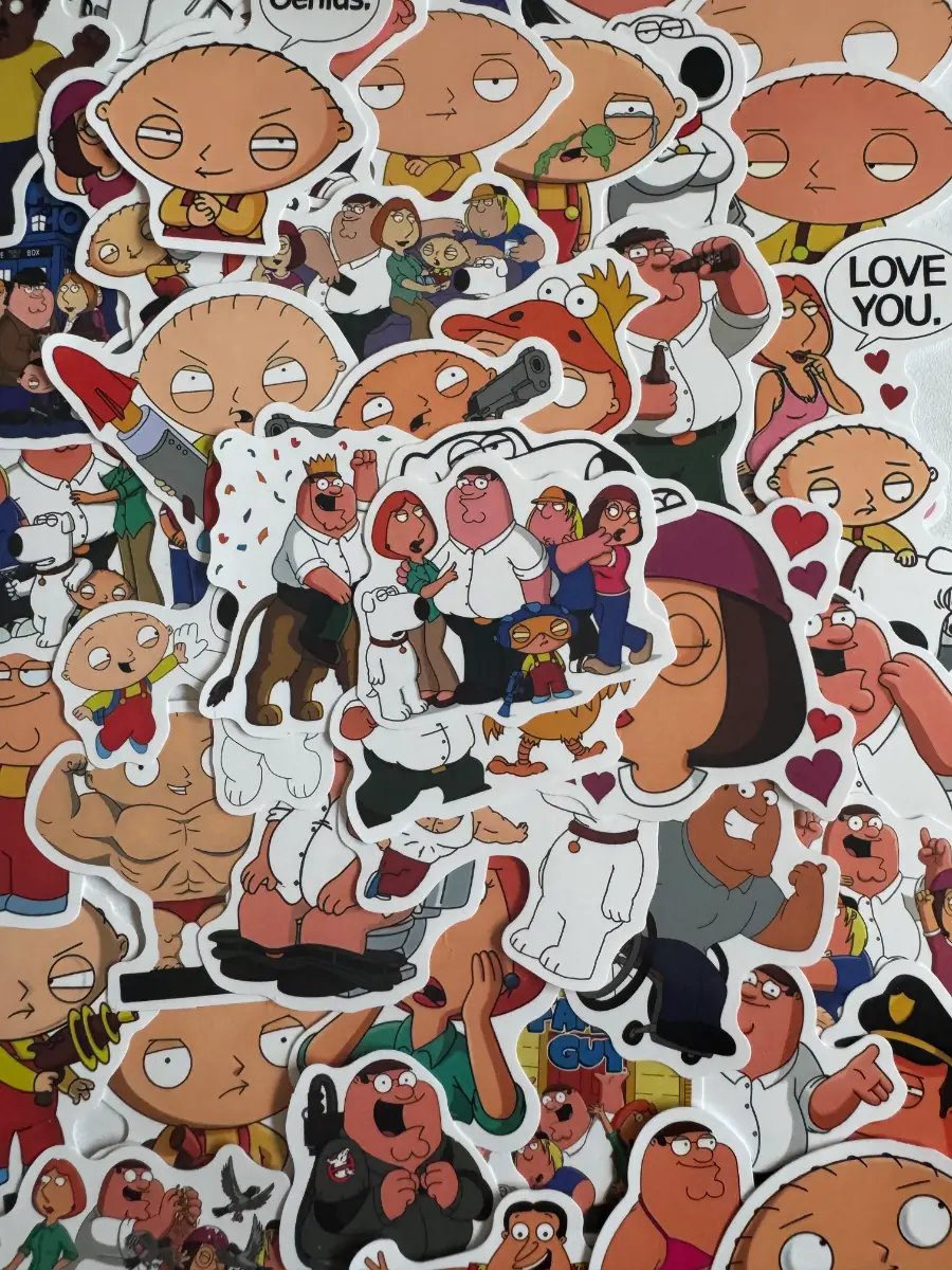 50 Family Guy Stickers Bundle – Stewie, Brian, Peter & Friends (B25)