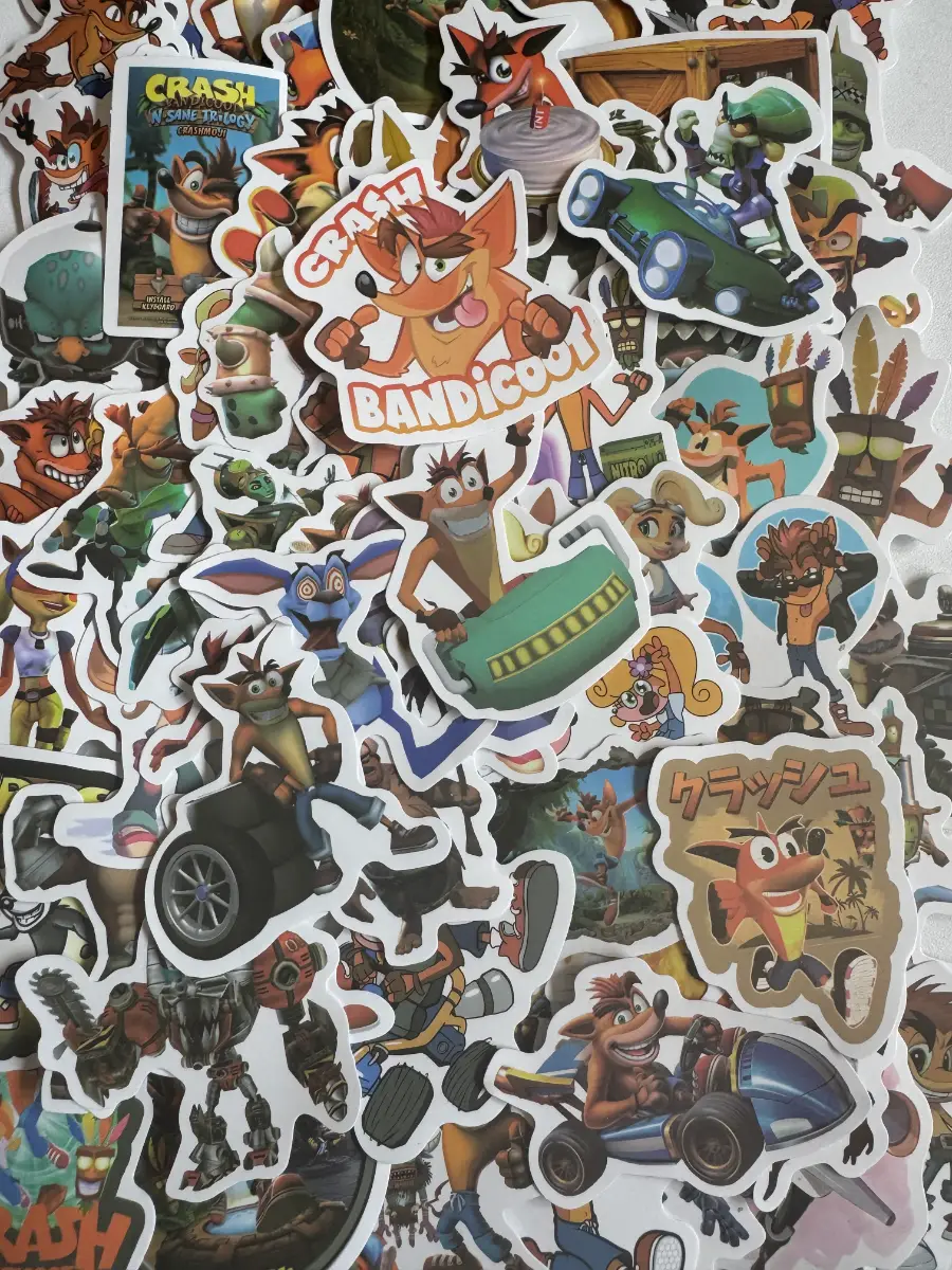 64 Crash Bandicoot Stickers Gaming Decal Bundle PS1 PS2 PS3 PS4 PS5 Xbox (B19)