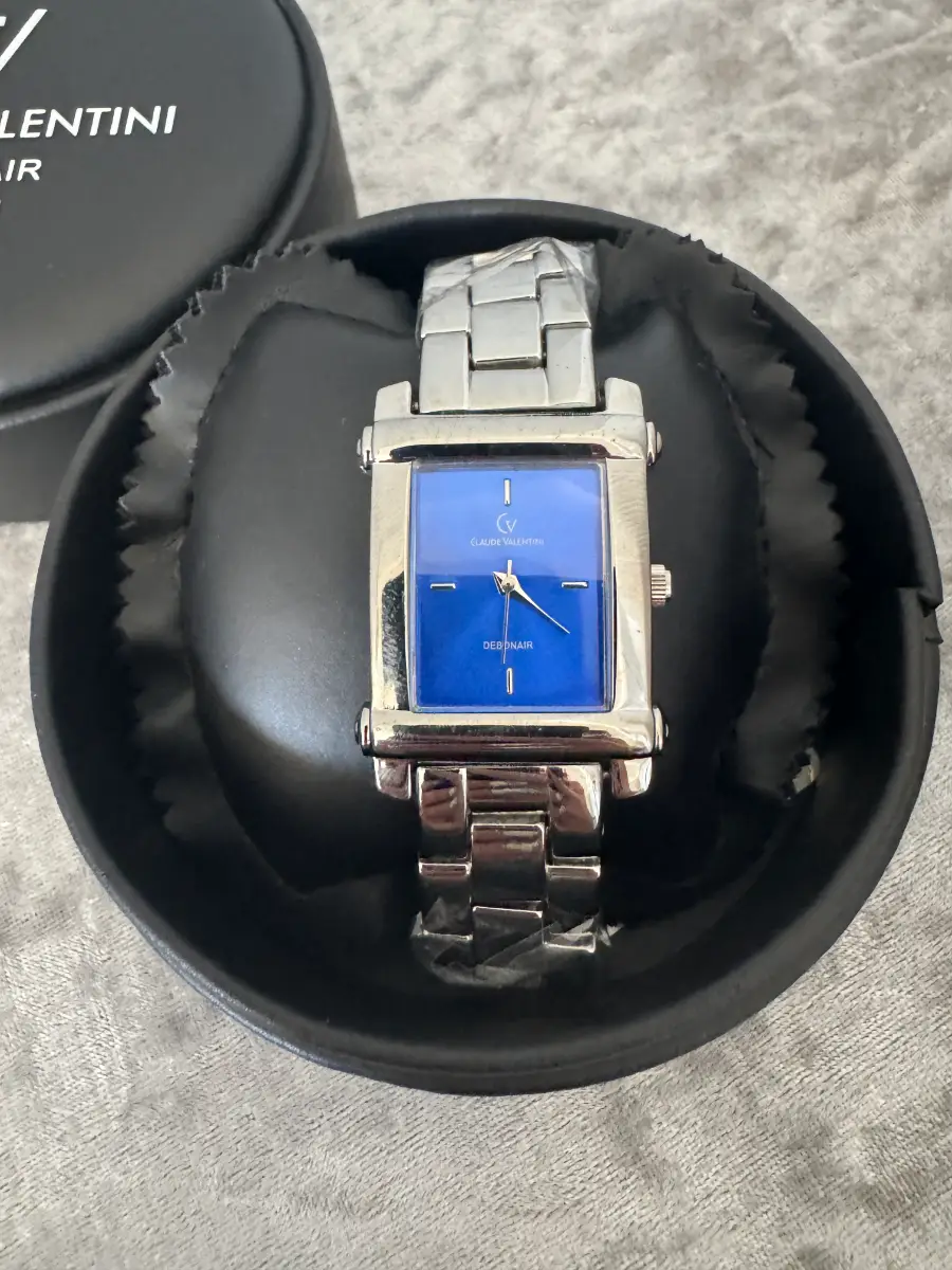 NEW Claude Valentini Debonair CL220 Blue Dial Stainless Steel Watch BNWT Boxed