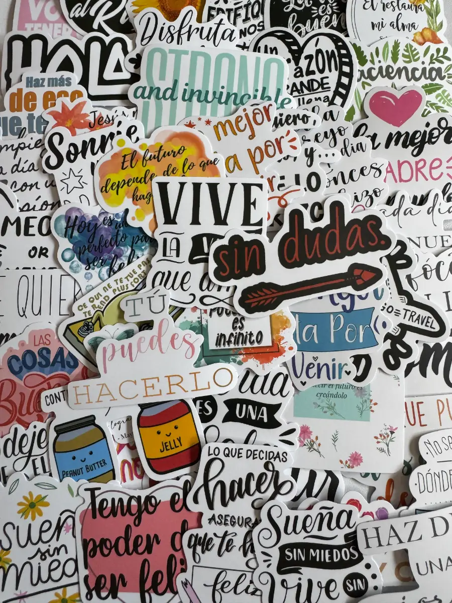 50 Spanish Inspirational Quote Stickers Motivational Positive Affirmation (B16)