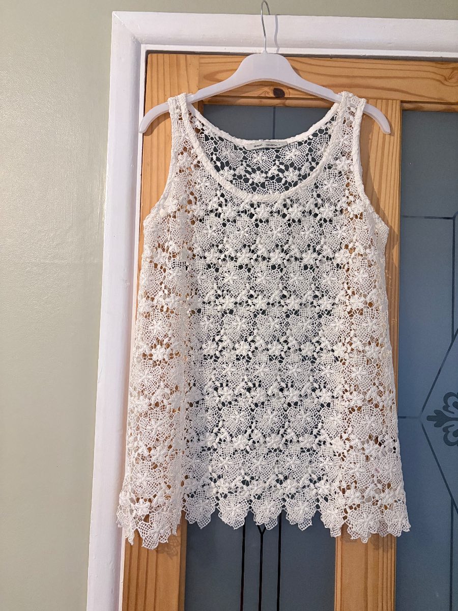 Next size 10 Cream Crochet Cover up