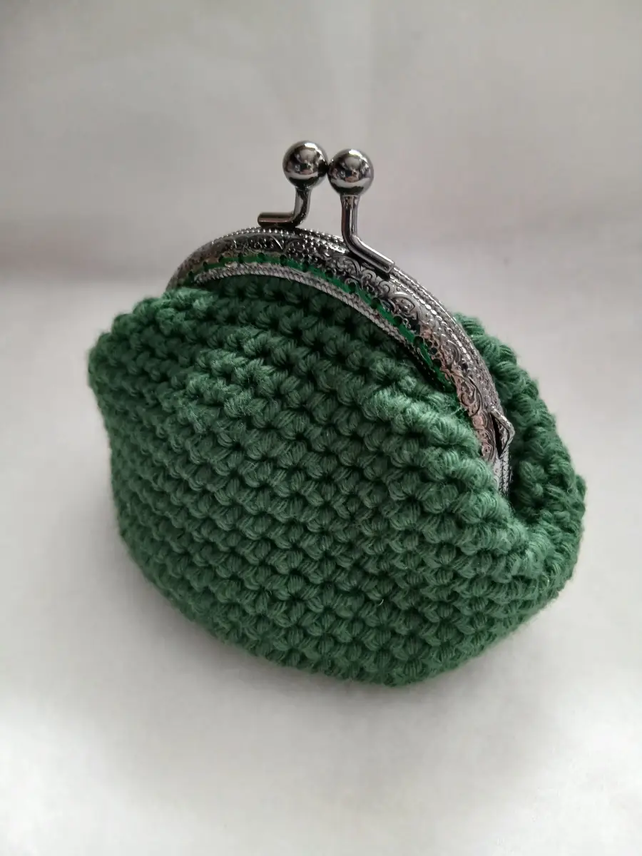 Handmade crochet purse with clasp 100% cotton