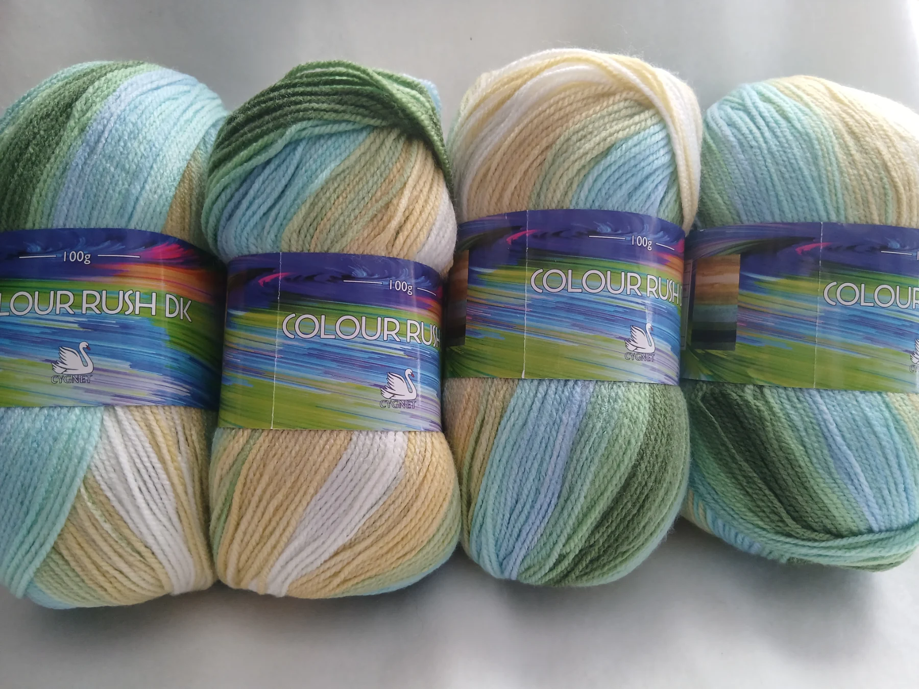 4 x 100g  colour rush dk yarn