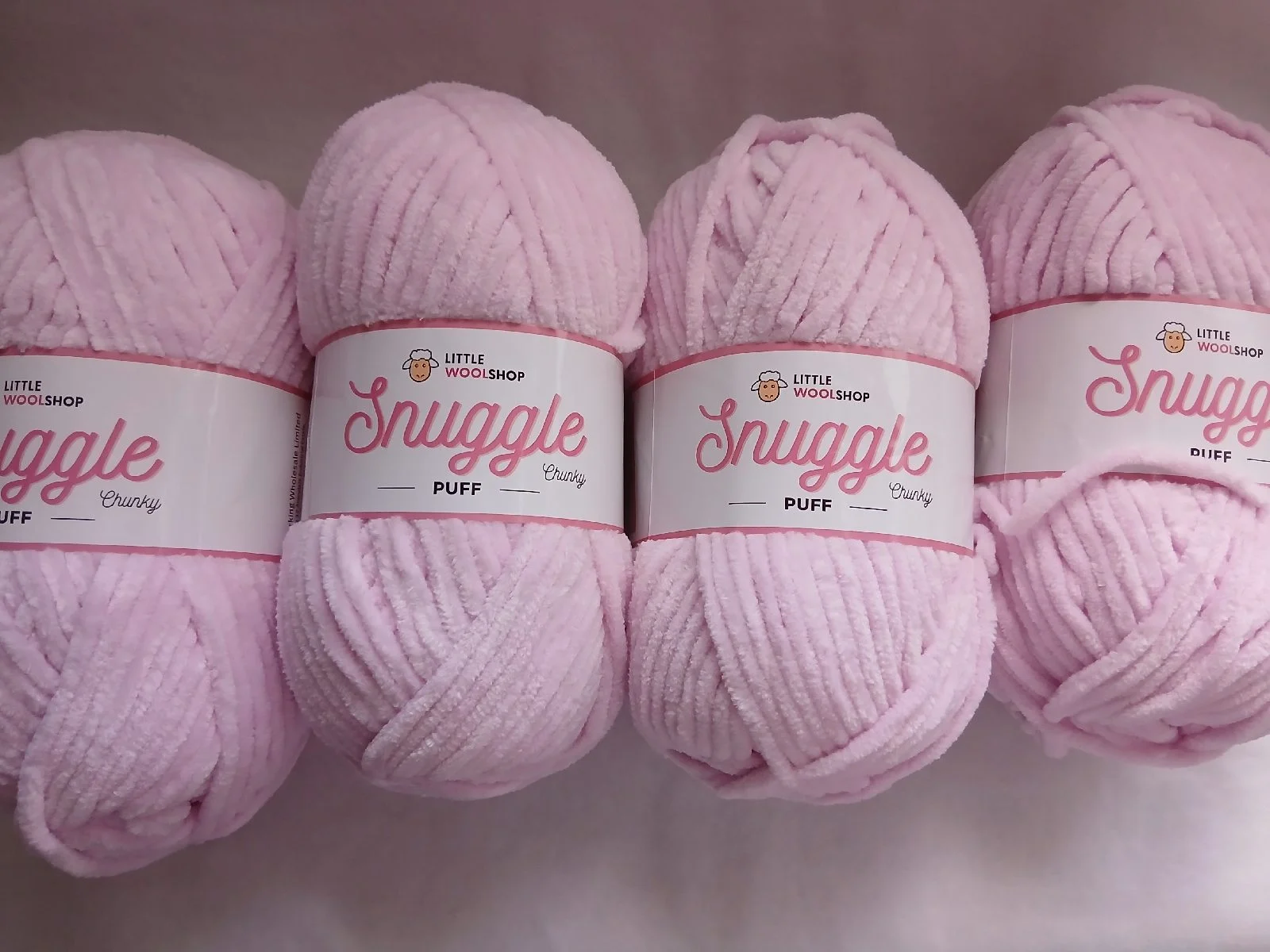4 x 100g snuggle puff chunky chenille yarn
