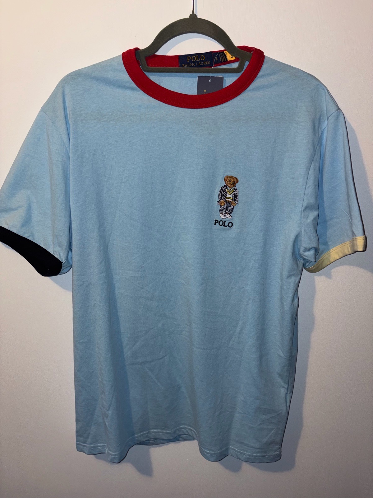 Polo Ralph Lauren Polo Bear Ringer T-Shirt Blue Red BNWT