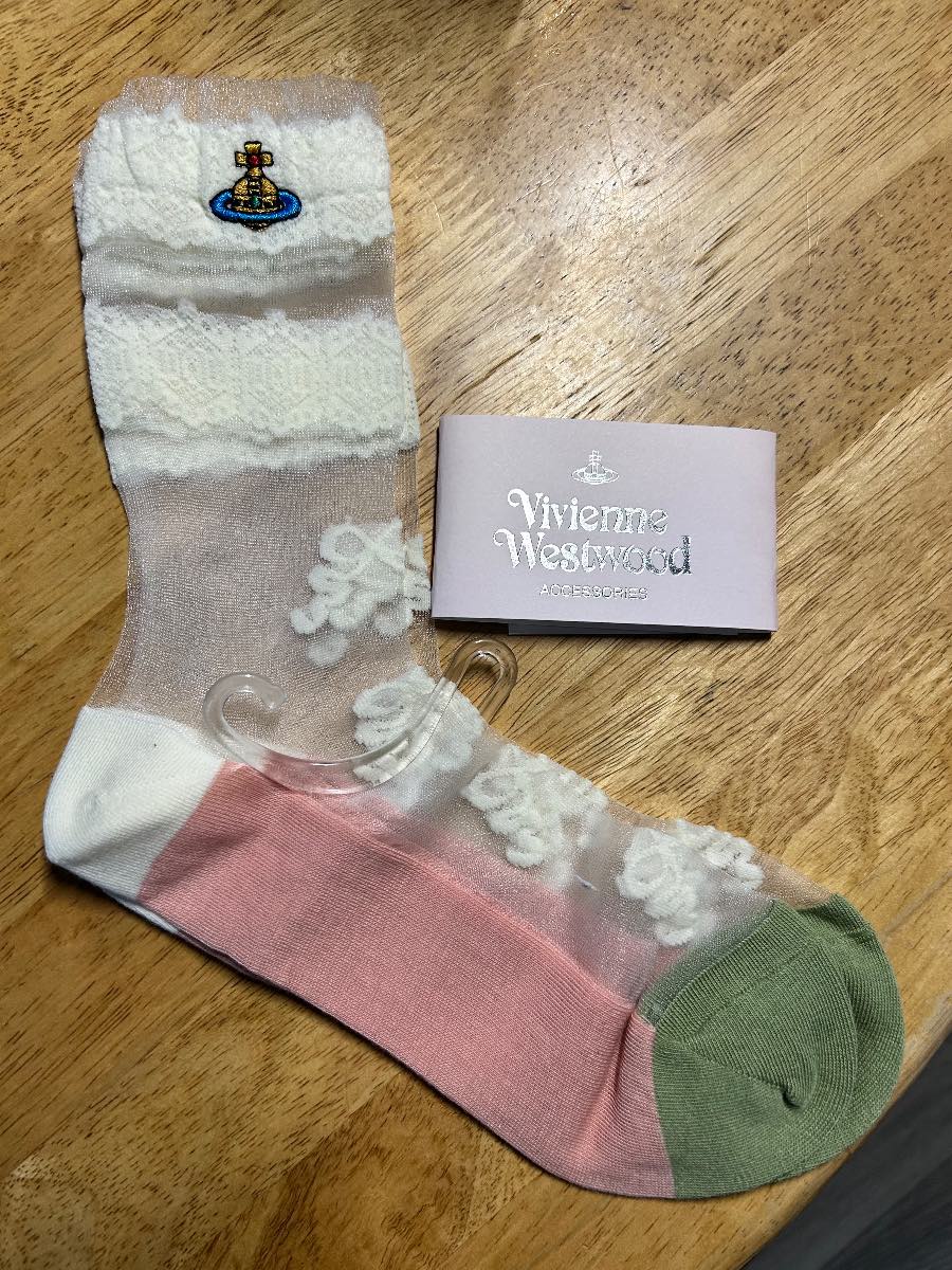 White Pink Sheer Sock