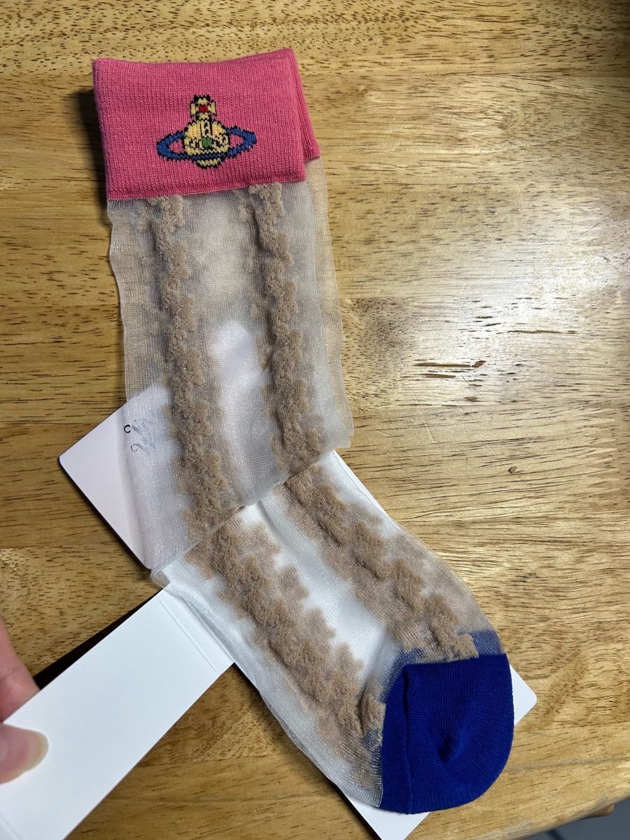 Pinky Blue Lace Socks