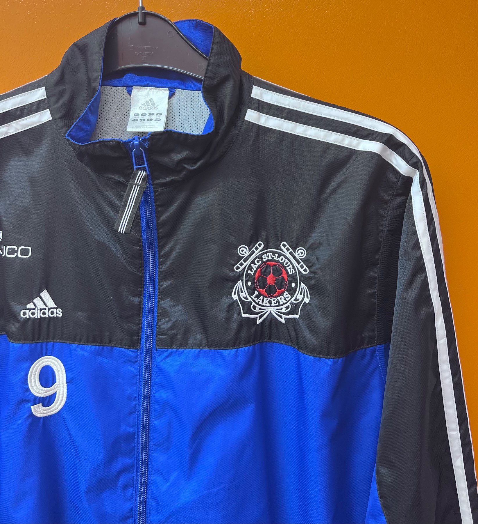 Adidas Vintage - Size XL Lac St-Louis Lakers Windbreaker/Track Jacket Blue & Black (Mint Condition!)