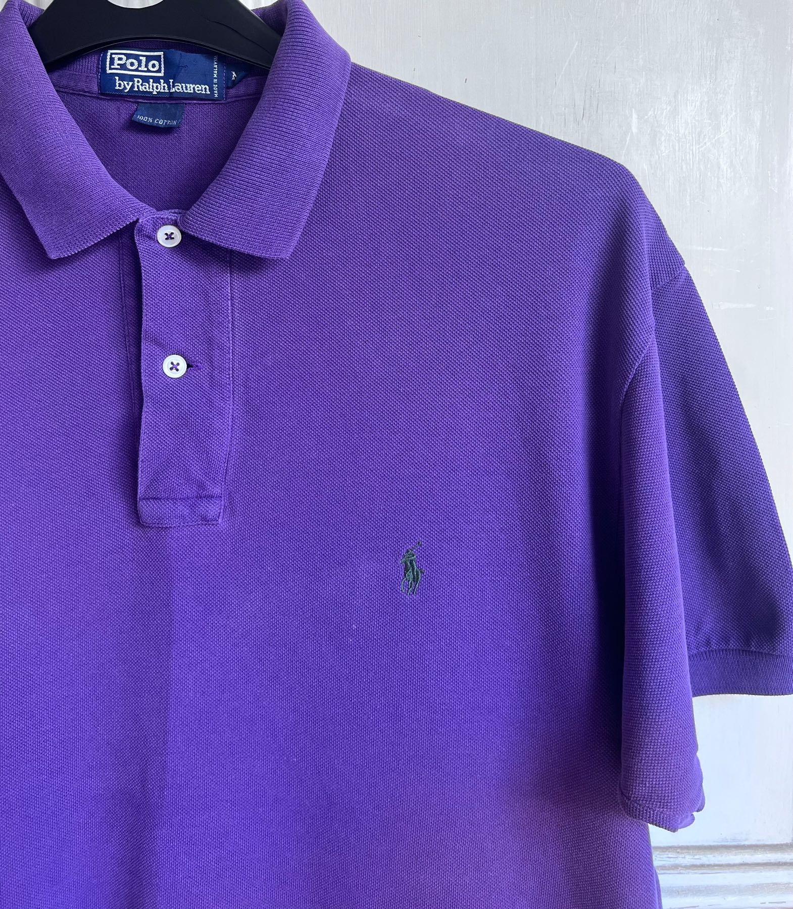 Polo Ralph Lauren - Men's Medium Vintage Purple Polo Shirt (Great Condition!)