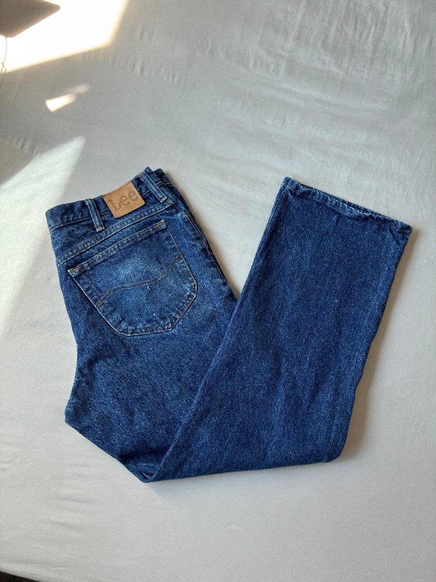 Men’s Lee Premium Quality Blue Straight Leg Denim Jeans Size W36 L30
