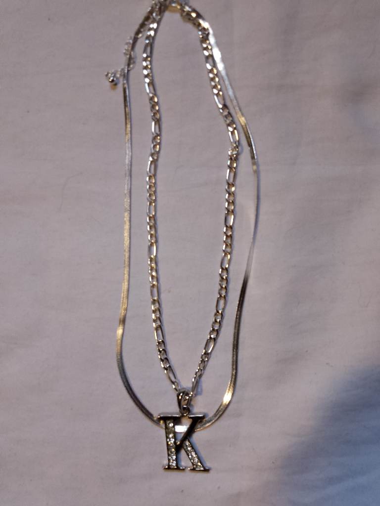 Costume Jewelry - necklace with a letter "K" pendant