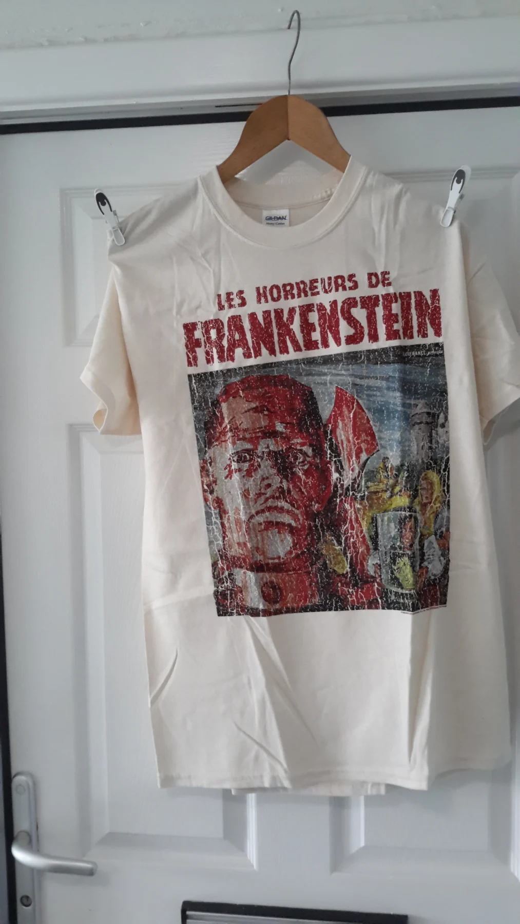 LES HORREURS DE FRANKENSTEIN TEE - GILDAN - LARGE - PRESHRUNK COTTON