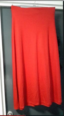 Vintage Red A Line Midi Skirt Size 10/12 (ACTUAL)