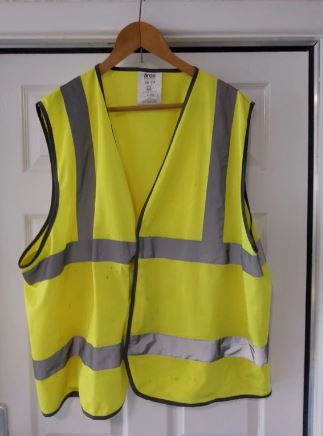 Yellow High Viz utility vest with reflective bands used uk size 3XL
