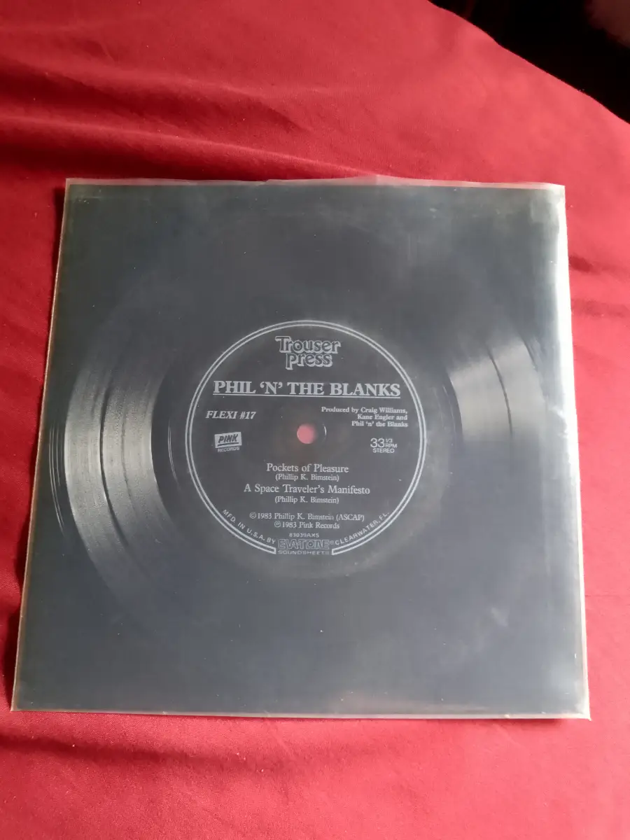 Phil 'n' the blanks - flexi No 17 from 1983 U.S Magazine Trouser Press