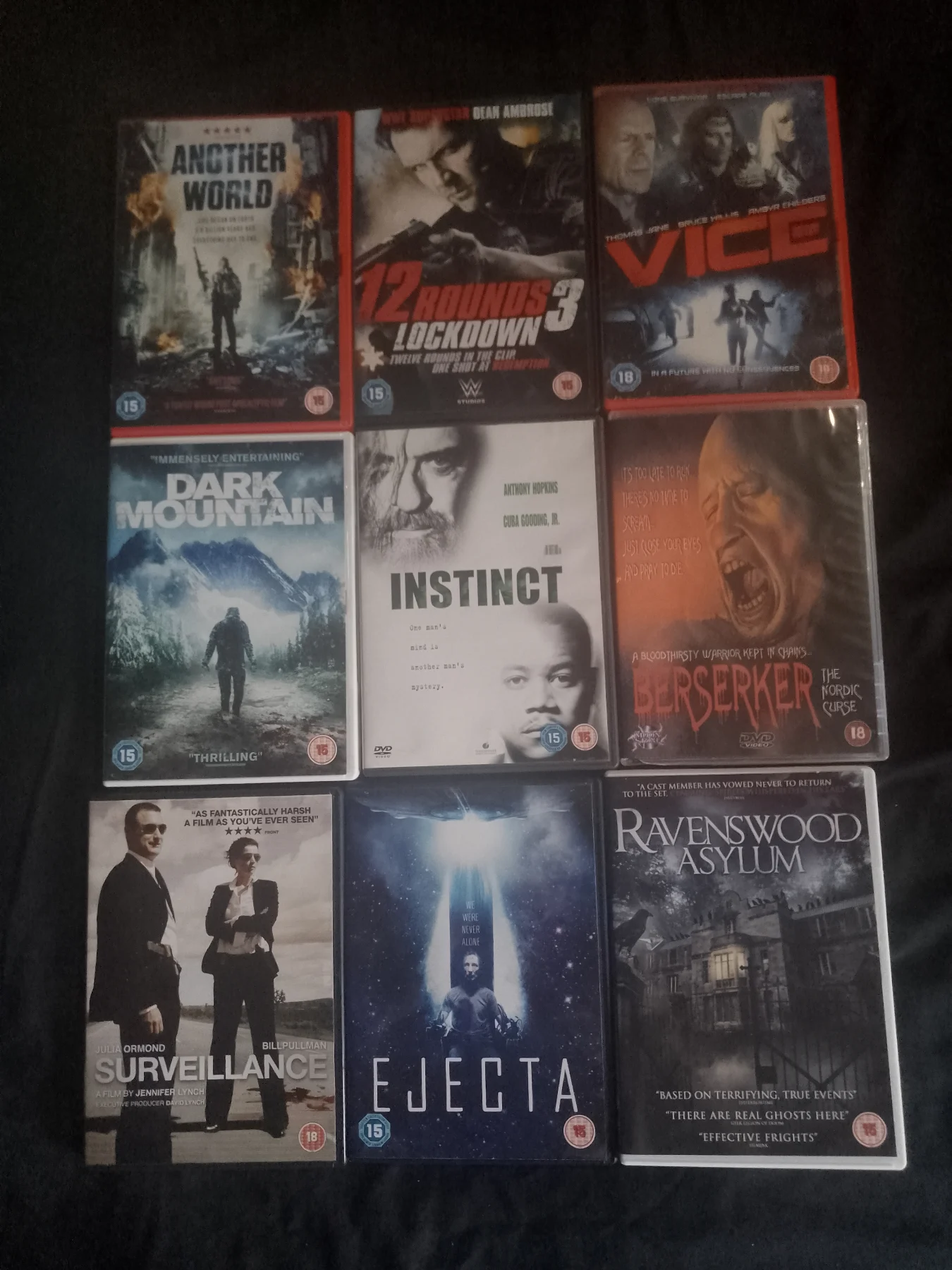 ACTION CRIME SCI FI AND HORROR DVDS - R2 OR REGION FREE - USED