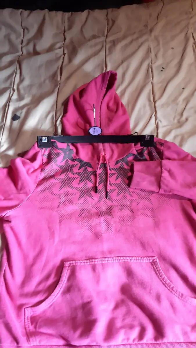 Ladies pink hoodie with stars design UK XL uk 20-22