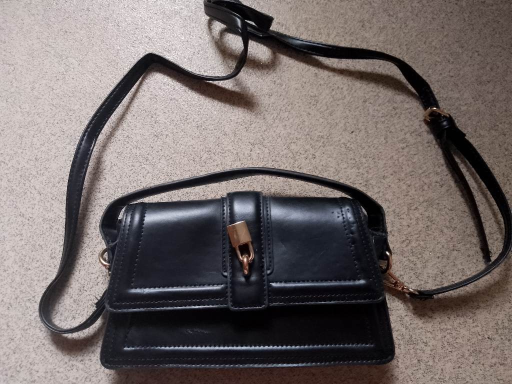 Small Black bag - multi function shoulder clutch or handbag- magnetic closure