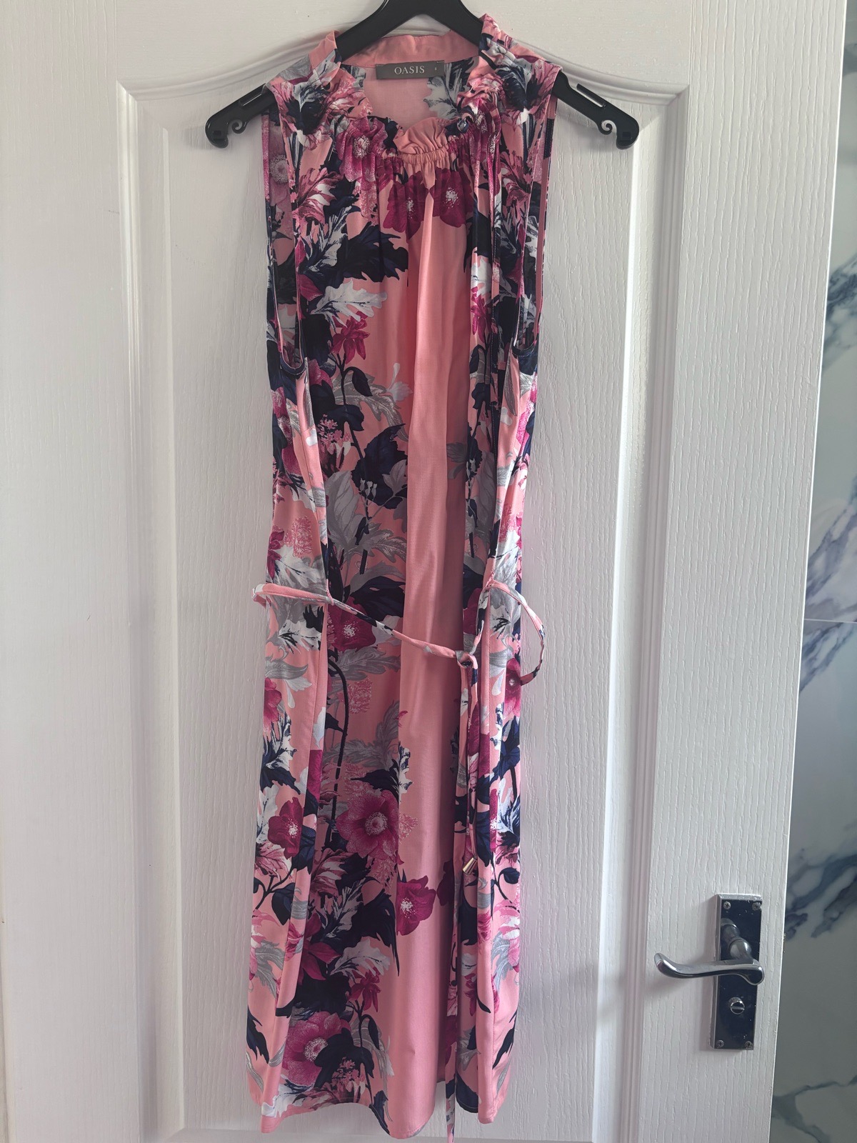 Oasis floral midi dress with tie