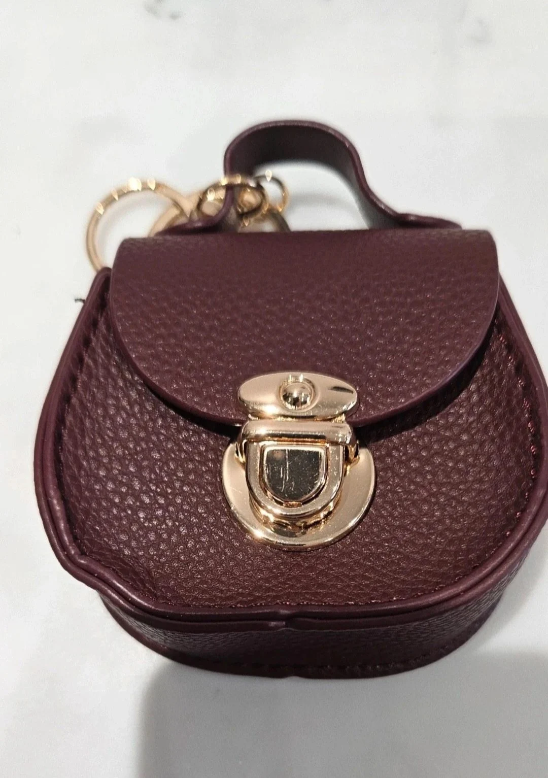Burgundy key/bag charm ideal for earpods