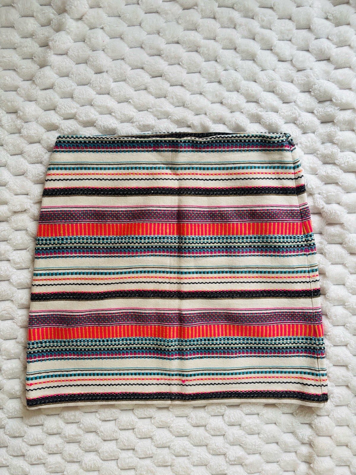 White stuff size 12 crochet style striped above knee length smart casual skirt
