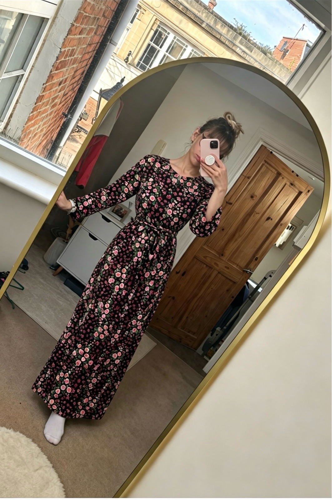 Topshop size 8 tie waist floral print maxi dress